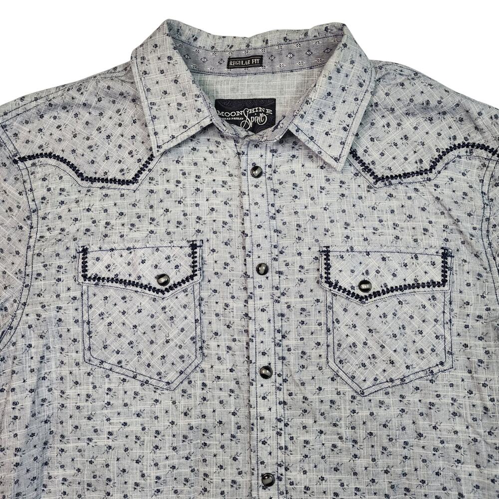 Moonshine Spirit Western Snap Up By Brad Paisley Medium Gray/Floral Print